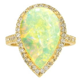 Opal Diamond Ring In 14 Karat