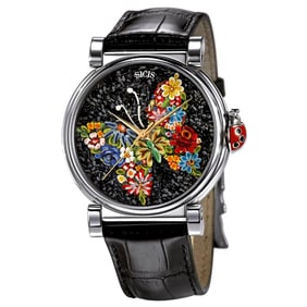 Automatic Watch Silver Stainless Steel Alligator