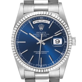 Rolex President Day-Date White Gold Blue