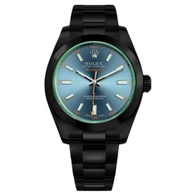 Rolex Milgauss Green Crystal Blue Dial