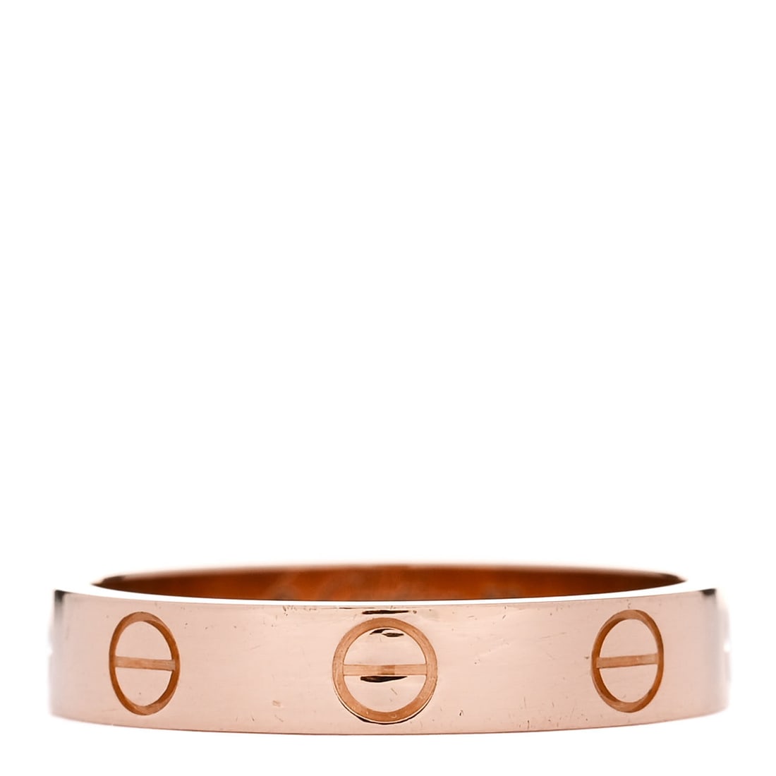 Cartier 18K Pink Gold 3.5mm LOVE: Cartier 18K Pink Gold 3.5mm LOVE Wedding Band Ring 53 6.5 Brand: CARTIER Condition: Shows Wear Condition Details: Hardware: Scratch(es), nick(s), , Box, Case, Pouch, Due to grading limitations imposed