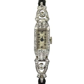 Ladies Platinum white gold Diamond French (1 of 8)