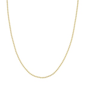 14K Yellow Gold 2 mm Bead Chain w/ Lobster Clasp - 24 in.