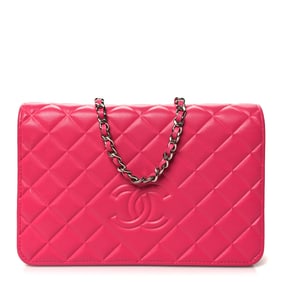 Chanel Lambskin Quilted Diamond CC Wallet