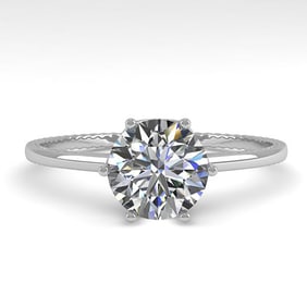 1.01 ctw Certified VS/SI Diamond Engagment Ring 18k White Gold