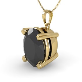 5.0 ctw Oval Black Diamond Designer Necklace 14k Yellow Gold