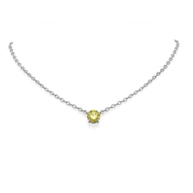 2.04 ctw Fancy Yellow Diamond Necklace 18K White Gold
