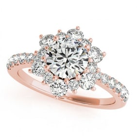 2 ctw Certified VS/SI Diamond Halo Ring 18k Rose Gold