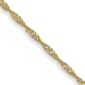 10K Yellow Gold 1mm Carded Singapore Chain - 18 in.