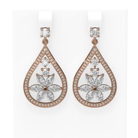 5.24 ctw Diamond Earrings 18K Rose Gold