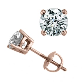 2.50 ctw Certified VS/SI Diamond Stud Earrings 18k Rose Gold