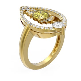 2.12 ctw Fancy Yellow Diamond Ring 18K Yellow Gold