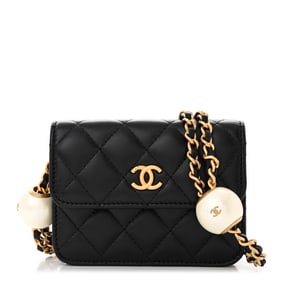 Chanel Lambskin Quilted Maxi Pearl Clutch