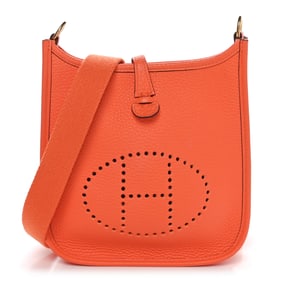 Hermes Taurillon Clemence Evelyne TPM Orange