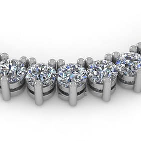 80 ctw 3 Prong Certified Diamond Riviera Necklace 14K White Gold