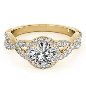 1.54 ctw Certified VS/SI Diamond Halo Ring 18k Yellow Gold