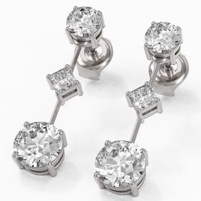 2.32 ctw Diamond Designer Earrings 18K White Gold