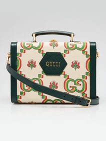 GUCCI Green/Beige Canvas/Leather 100 Years Crossbody