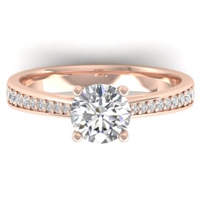 1.26 ctw Certified VS/SI Diamond Art Deco Ring 14k Rose Gold