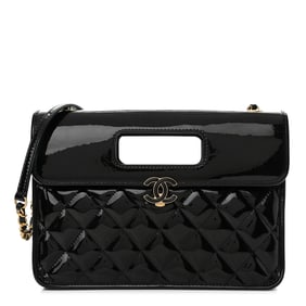 Chanel Patent Quilted Graphic Catch Flap