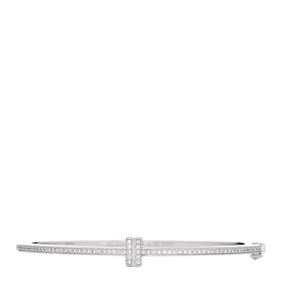 Tiffany 18K White Gold Diamond T