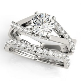 1.06 ctw Certified VS/SI Diamond 2pc Wedding Set 14k White Gold