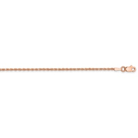 14k Rose Gold 1.5 mm Diamond Cut Rope Chain - 20 in.