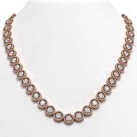 35.32 ctw Diamond Micro Pave Necklace 18K Rose Gold