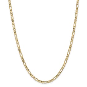 14k Gold 4.40 mm Semi-Solid Figaro Chain Necklace - 24 in.