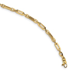 14k Yellow Gold Gold Polished Chain Link Bracelet - 7.5 in.