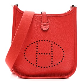Hermes Taurillon Clemence Evelyne TPM Rouge