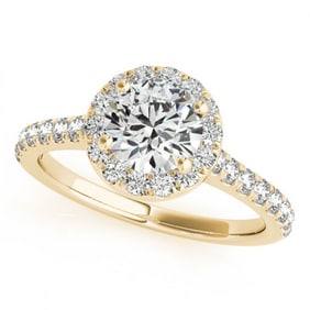 1.7 ctw Certified VS/SI Diamond Halo Ring 18k Yellow Gold