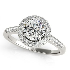 1.5 ctw Certified VS/SI Diamond Halo Ring 18k White Gold