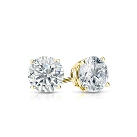 Natural 0.62 CTW Diamond Stud Earrings 18K Yellow Gold