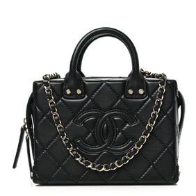 Chanel Calfskin Quilted Small Studded Square