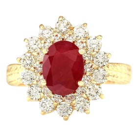 Ruby 14K Yellow Gold Diamond Ring