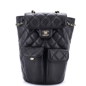 Chanel Double Pocket Flap Bucket Backpack