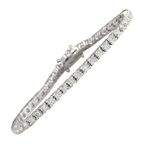4.06 CTW Diamond 18K White Gold Bracelet