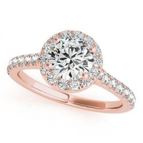 1.7 ctw Certified VS/SI Diamond Halo Ring 18k Rose Gold