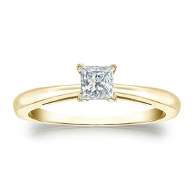 Natural 0.33 CTW Diamond Solitaire Ring 14K Yellow Gold