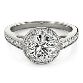 1.16 ctw Certified VS/SI Diamond Halo Ring 18k White Gold