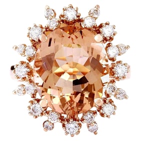 Morganite Diamond Ring In 14 Karat
