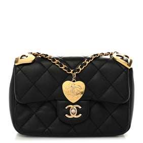 Chanel Lambskin Quilted Mini Heart Charms