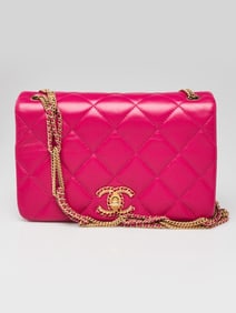 Chanel Fuchsia Quilted Lambskin Leather On