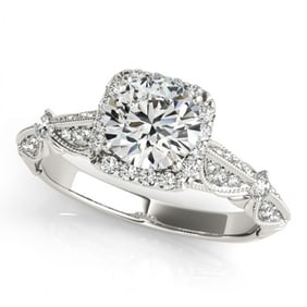 1.36 ctw Certified VS/SI Diamond Halo Ring 18k White Gold