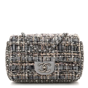 Chanel Tweed Quilted Mini Side Pearl