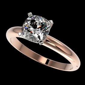 1.25 ctw Certified VS/SI Quality Cushion Cut Diamond Ring 10k Rose Gold