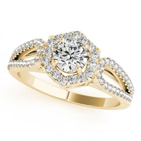 1.43 ctw Certified VS/SI Diamond Halo Ring 18k Yellow Gold