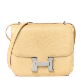 Hermes Lizard Constance 18 Blanc Casse