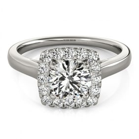 1.37 ctw Certified VS/SI Diamond Halo Ring 18k White Gold